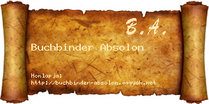 Buchbinder Absolon névjegykártya
